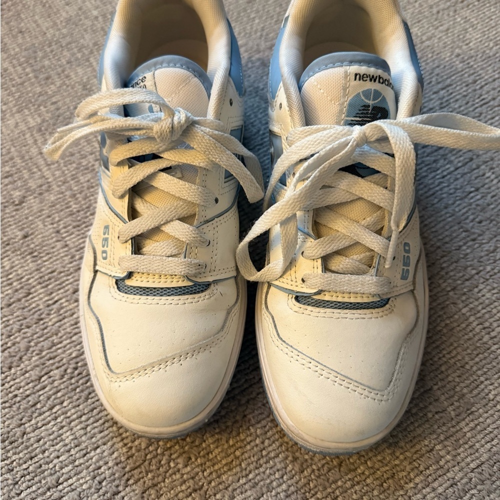 New Balance 550 White and Blue Sneakers - Picture 3 of 4